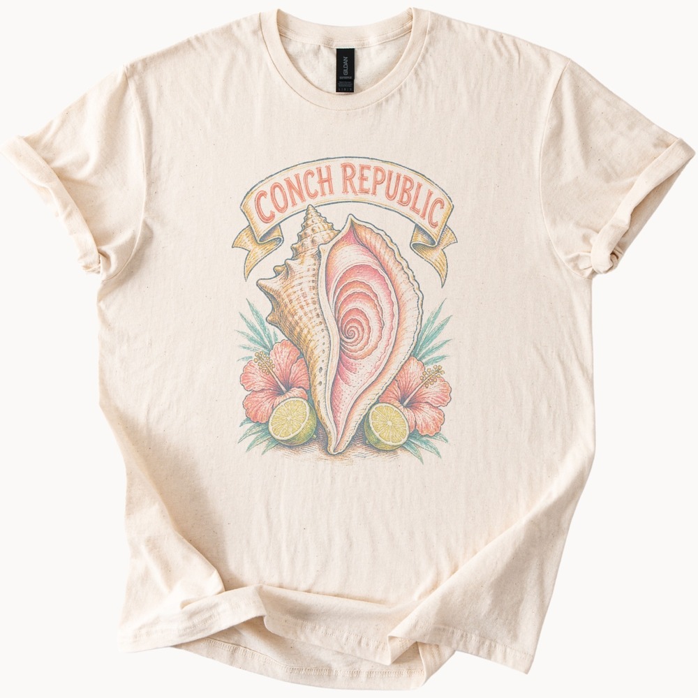 Conch Shell Spiral Vintage Style Graphic Tee